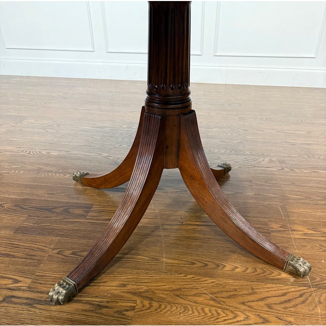 Traditional Mahogany Drum Table by Leighton Hall - Showroom Sample For Sale - Image 11 of 11