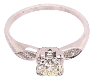 Platinum Engagement Ring .80 Total Diamond Weight