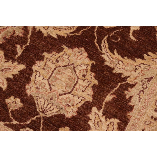 1990s Classic Ziegler Brown Beige Hand-Knotted Wool Rug - 8'2'' X 9'8'' For Sale - Image 5 of 8