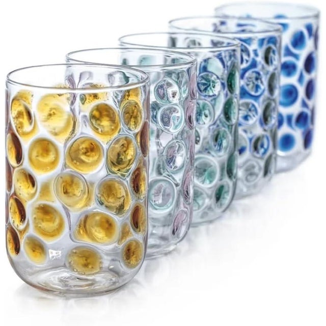 Kenneth Ludwig Chicago Airelles Glass Tumbler- Green - Set of Four For Sale - Image 4 of 4