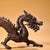 Bronze Late 19th Century Gilt Bronze Walking Dragon Figurine, 1700g, High Relief, Mythical Beast For Sale - Image 8 of 10