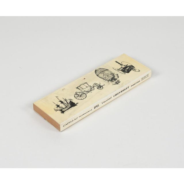 Midcentury beautiful rectangular decorative box or cigarette box advertising enamel metal and wood. Made in Italy in the...