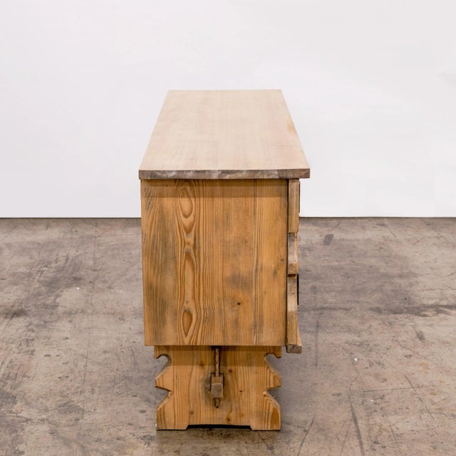 Modern 1960s Rustic Modern Bleached Pine Cabinet For Sale - Image 3 of 13