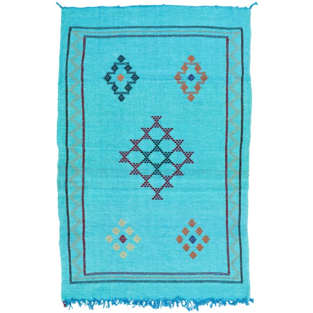 Late 20th Century Late 20th Century Vintage Moroccan Rug - 4'9'' X 3' For Sale - Image 5 of 5