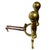 Antique Federal Cannonball Solid Brass Fireplace Andirons & Damper Hook Lovely set of solid brass & cast iron andirons and...