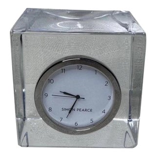 Simon Pearce Handmade Woodbury Glass Clock For Sale