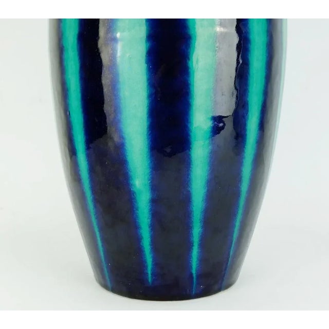 Mid-Century Modern Mid-Century Model No. 248-38 Europ Line Vase in Blue and Emerald Green from Scheurich, 1950s For Sale - Image 3 of 10