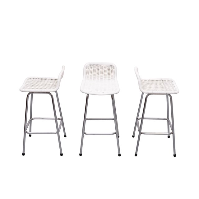 Rattan Bar Stools from Rohé Noordwolde, Netherlands, 1960s, Set of 3 For Sale - Image 10 of 10