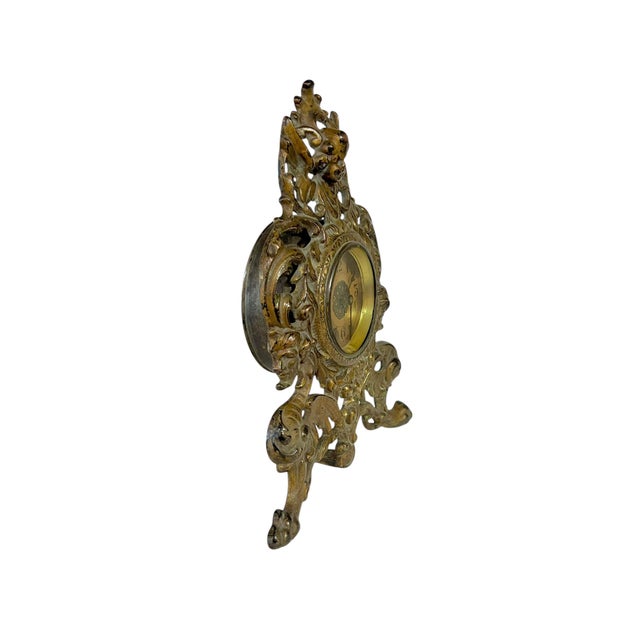 Early 20th Century Antique Art Nouveau Cast Iron Clock With Cherubs and Griffins For Sale - Image 5 of 11
