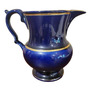 Antique Cobalt Blue Lustreware Pitcher