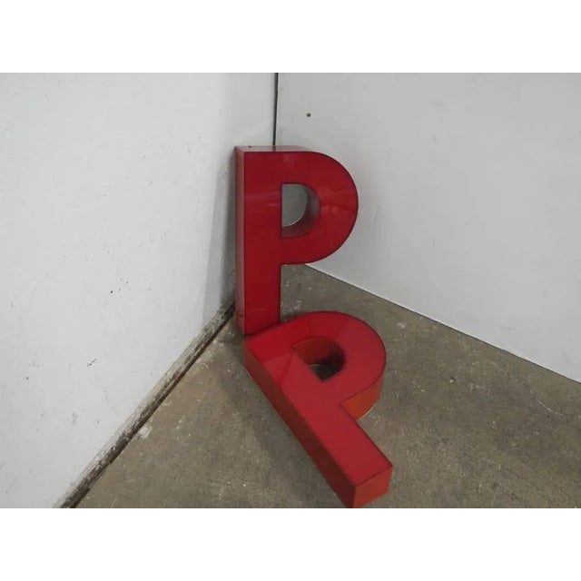 Plastic Letter P in Red Plastic, 1970s For Sale - Image 7 of 8
