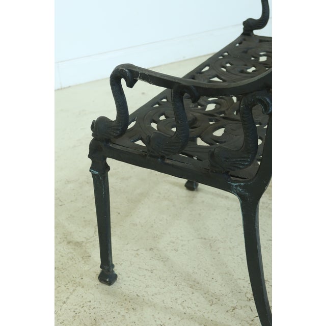 Heavy Cast Aluminum Dolphin Arm Outdoor Settee Bench Chairish