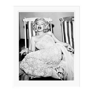 Marilyn Monroe in Deckchair White Framed Archival Pigment Print - 47 X 67” For Sale