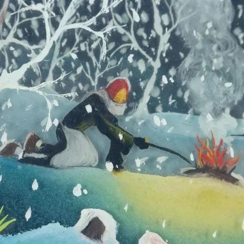 Mario Previ, Naive Scene, Oil on Glass, Framed For Sale - Image 6 of 10