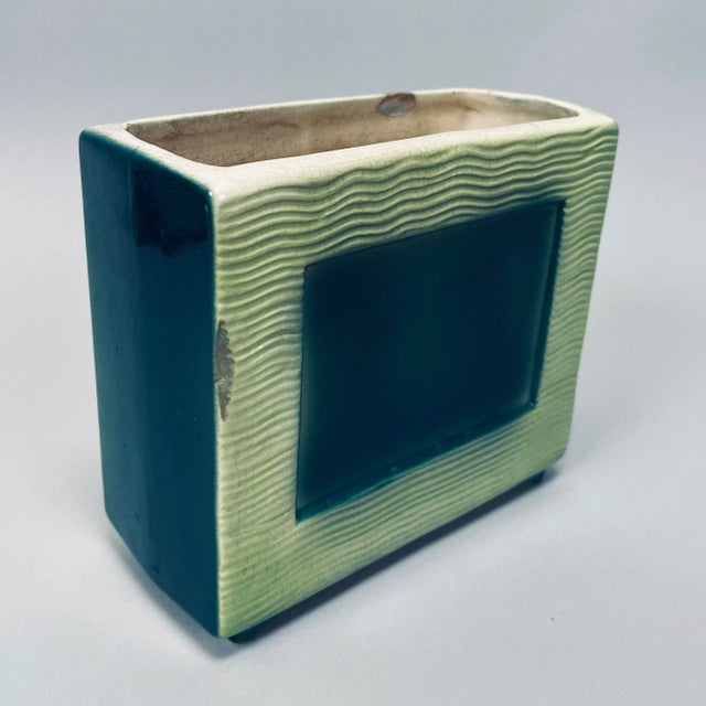 Vintage Mid-Century Modern Royal Copley Springbok Gazelle Rectangular Ceramic Flower Vase Deco For Sale In New York - Image 6 of 13