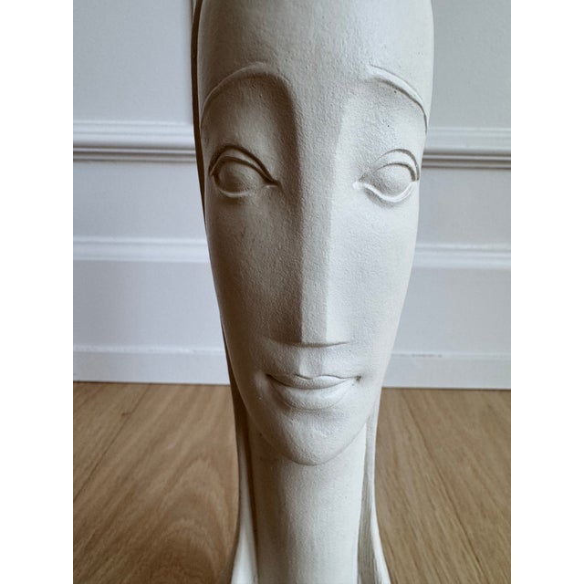 Off-white 1970s Rima Padova Modernist Plaster Bust Sculpture, Signed - 11" For Sale - Image 8 of 11