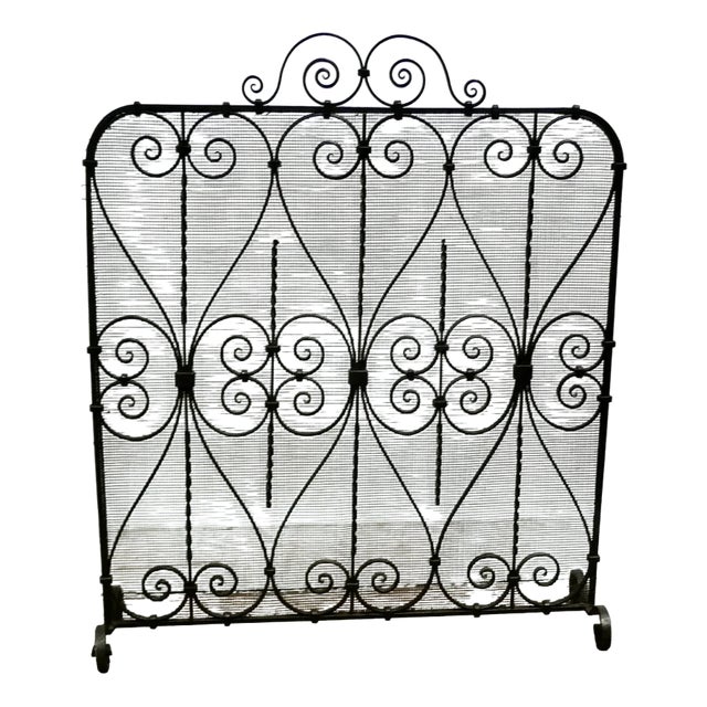 Wrought Iron Fire Screen For Sale