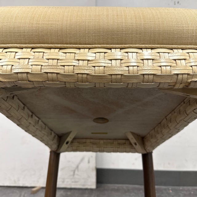 Thomas Pheasant for McGuire Woven Leather Barstool For Sale - Image 10 of 12