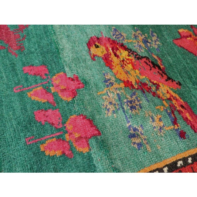 Royal Blue Galerie Shabab Collection Mid-20th Century Handmade Caucasian Karabagh Pictorial Lion Accent Rug For Sale - Image 8 of 9