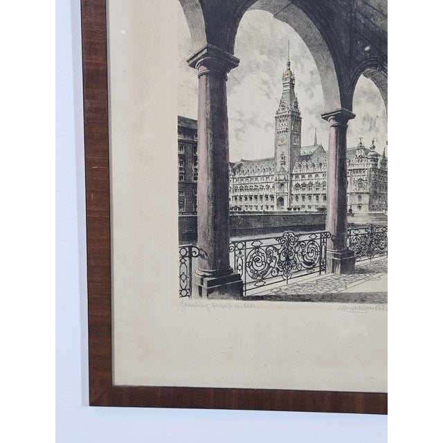 Albrecht Bruck, Town Hall in Hamburg, Etching For Sale - Image 9 of 15