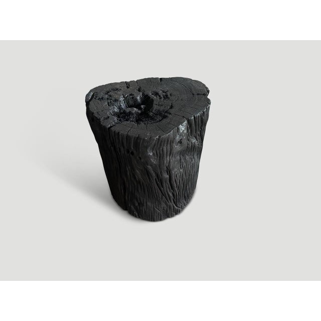 Andrianna Shamaris Ulin Wood Charred Side Table or Stool For Sale - Image 4 of 5