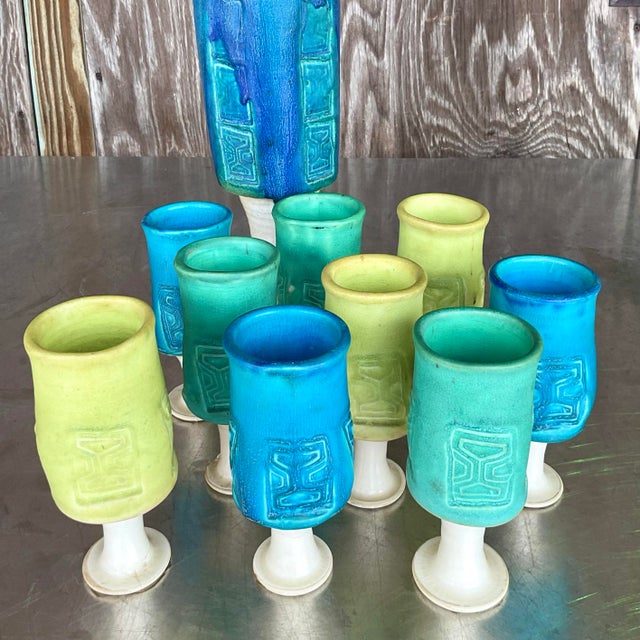 Vintage Mid-Century Modern Studio Pottery Pitcher Set- 11 Pieces For Sale - Image 11 of 11