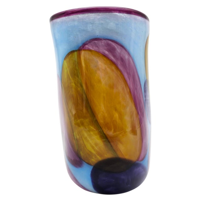 Brubaker Hand-Blown Abstract Art Glass Vase 7" For Sale - Image 10 of 13