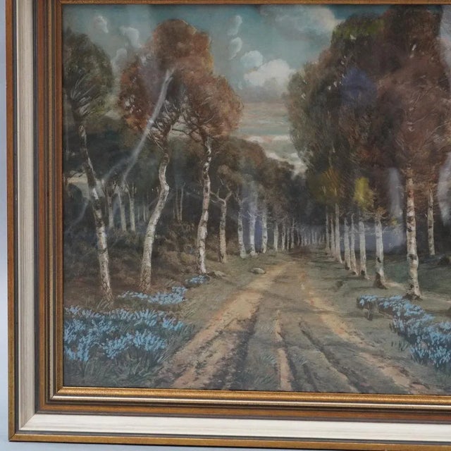 Franz Kortejohann, Birkenallee, 1890s, Chalk & Gouache, Framed For Sale - Image 4 of 9