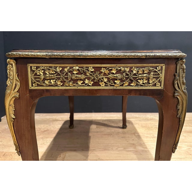 Wood Antique French Gilt Bronze Mounted Louis Xv–xvi Transitional Low Table For Sale - Image 7 of 7