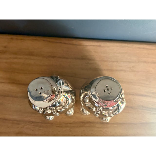 Silver Late 20th Century Silverplate Snowman Salt and Pepper Shakers by International Silver Co. - A Pair For Sale - Image 8 of 8
