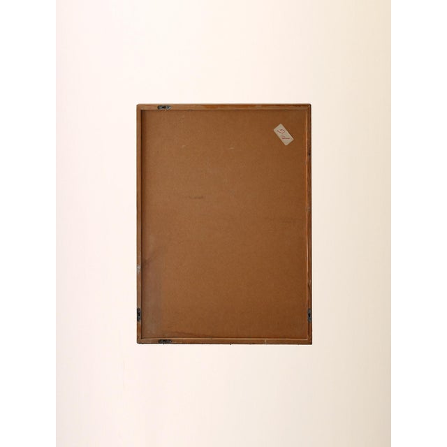 1960s Scandinavian Minimalist Oak Mirror, 1960s For Sale - Image 5 of 6