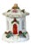 19th Century English Staffordshire Cottage Pastille Burner modeled as a quaint garden cottage. Hand-painted floral...