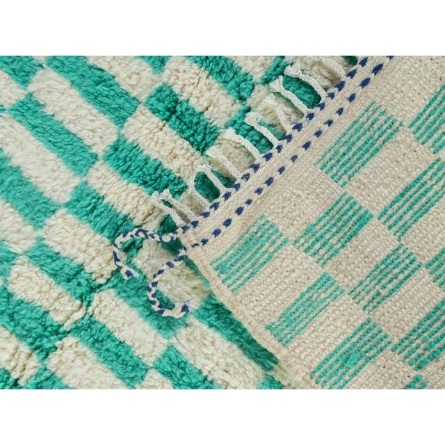 Textile Peppermint Check Berber Rug, 2010s For Sale - Image 7 of 9