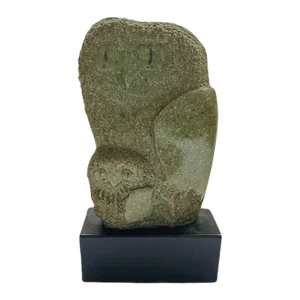 Circa 1960 “Owl Mother and Chick” Modernist Sculpture by Frank Eliscu