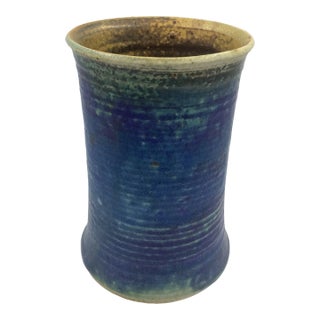 1960’s Stoneware Ceramic Vase for Arabia Finland by Francesca Mascltti-Lindh Signed For Sale