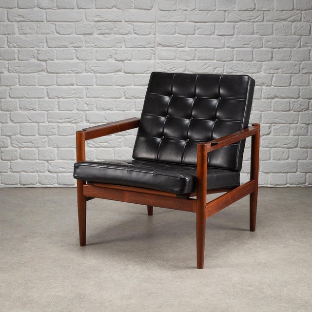 Mid-Century Rosewood and Skai Armchair by Børge Jensen & Sønner for Bernstorffsminde, Denmark, 1960s For Sale - Image 17 of 17
