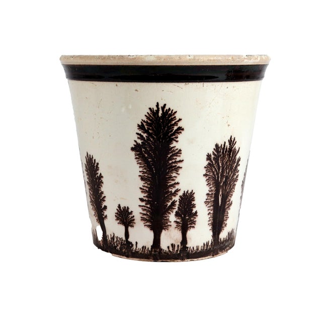 Early 19th Century Dendritic Forest: English Mochaware Flower Pot For Sale - Image 5 of 9