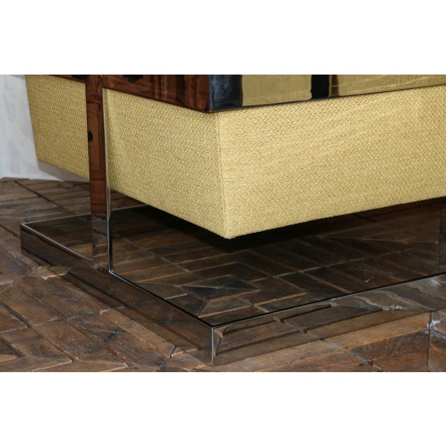 Mid-Century Pair of T-Back “Floating Cube” Lounge Chairs Milo Baughman Style — Circa 1970s For Sale - Image 12 of 18