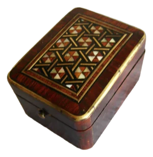 Mid 19th Century French Louis Philippe Inlay Watch Holder Box
