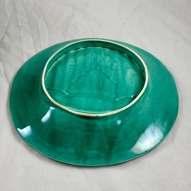 Saint Amand Et Hamage Green French Faïence Asparagus Plate, 1930s For Sale - Image 11 of 13