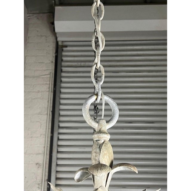 1930s Monumental Two-Tiered 12-Light Silvered Chandelier W/ Crown For Sale - Image 16 of 16