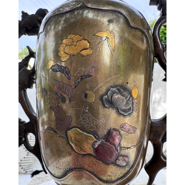 Meiji Shibuichi Vases, Set of 2 For Sale - Image 13 of 18