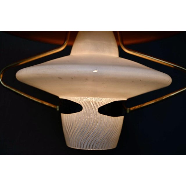 Large Suspension Lantern in Glass and Golden Brass, 1950s For Sale - Image 13 of 18