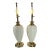 1990's Postmodern Beige Reticulated Ceramic Lamps Brass Sunset Lamp Co. Richards Mfg. - a Pair For Sale
