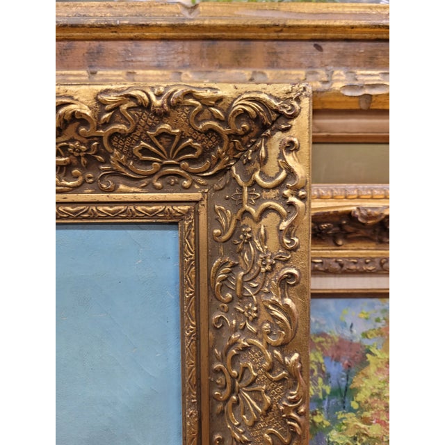 Realism 19th Century Signed Antique Farmscape Oil Painting, Framed For Sale - Image 3 of 10