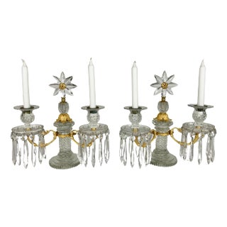 Fine Pair Ormolu Mounted Cut Crystal Candelabra Attributed to Apsley Pellatt For Sale