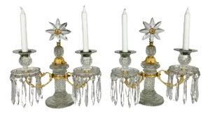 Fine Pair Ormolu Mounted Cut Crystal Candelabra Attributed to Apsley Pellatt