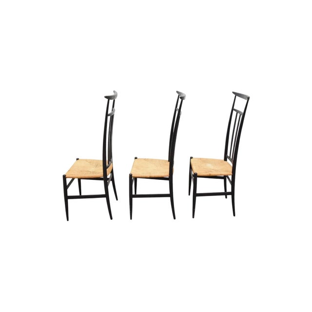 Mid-Century Ebonized Chiavari Style High-Back Chair For Sale - Image 9 of 14