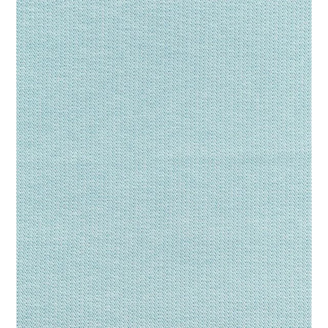 Traditional The House of Scalamandré Capri Herringbone Fabric, Turquoise For Sale - Image 3 of 3