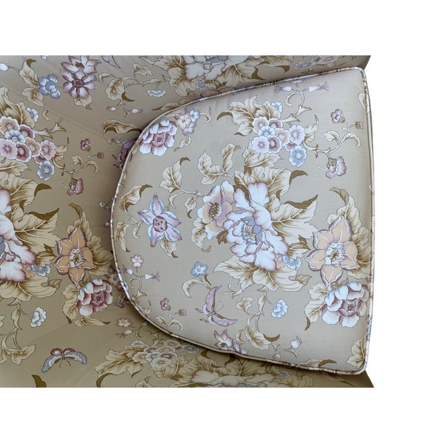 Wood Mid Century Kindel Floral Lounge Chair For Sale - Image 7 of 15